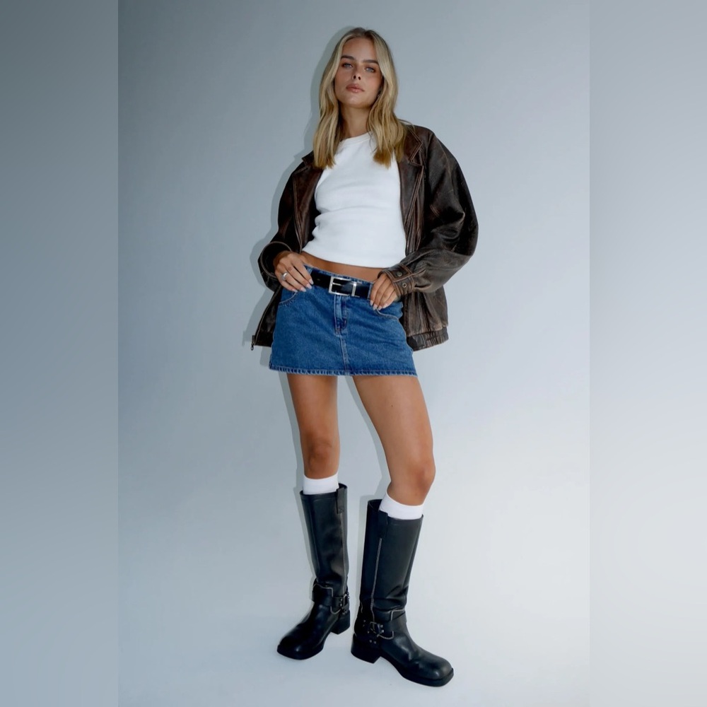 Abrand Blue Denim Mini Skirt